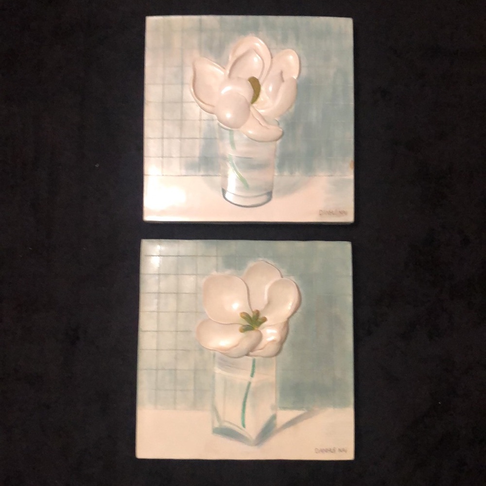Flower wall decor - set of 2
